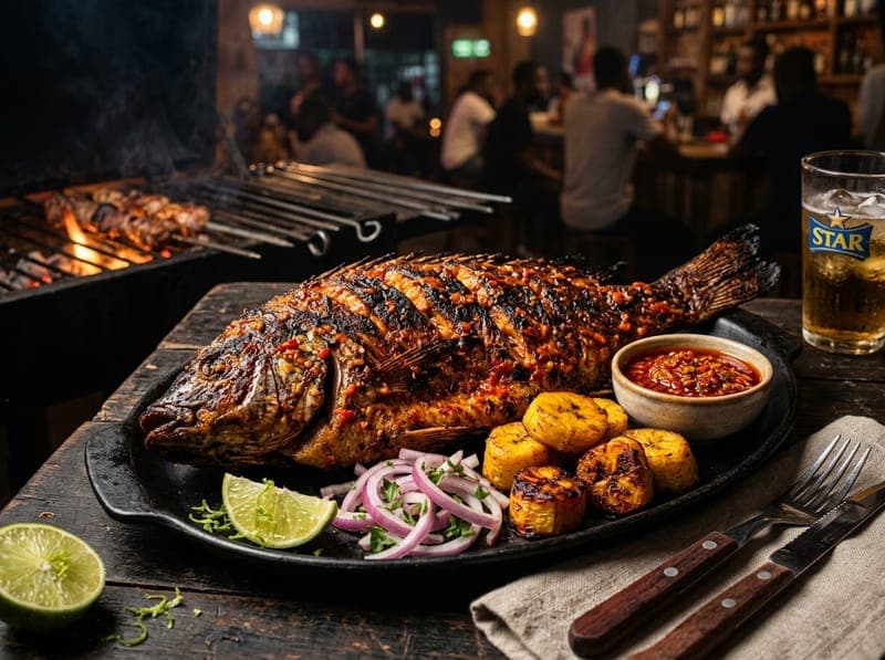 Whole Charcoal Grilled Catfish (Point & Kill) & Boli