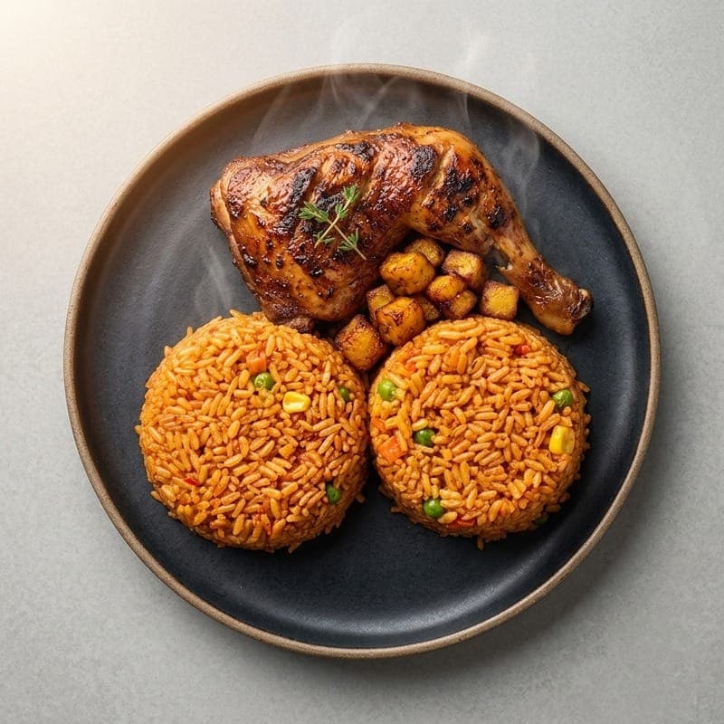Smoky Party Jollof & Peppered Chicken