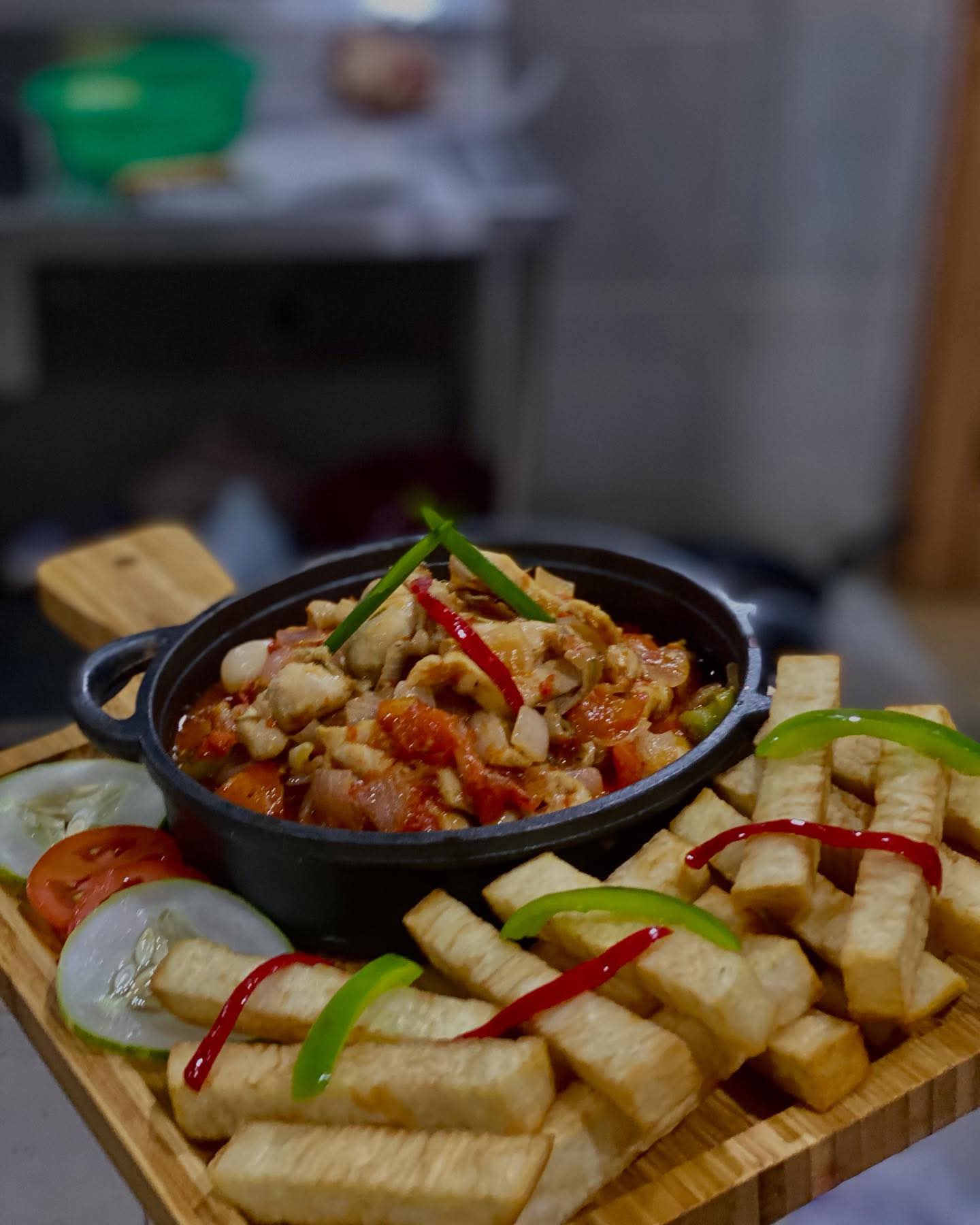 Fried Yam and Egg sauce